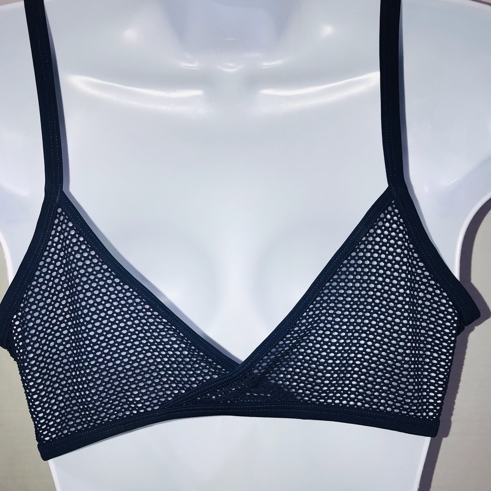 Aerie Mesh Navy Blue Bikini Top Large - Picture 4 of 5